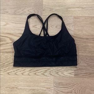 Lululemon energy bra long line size 10. Black
